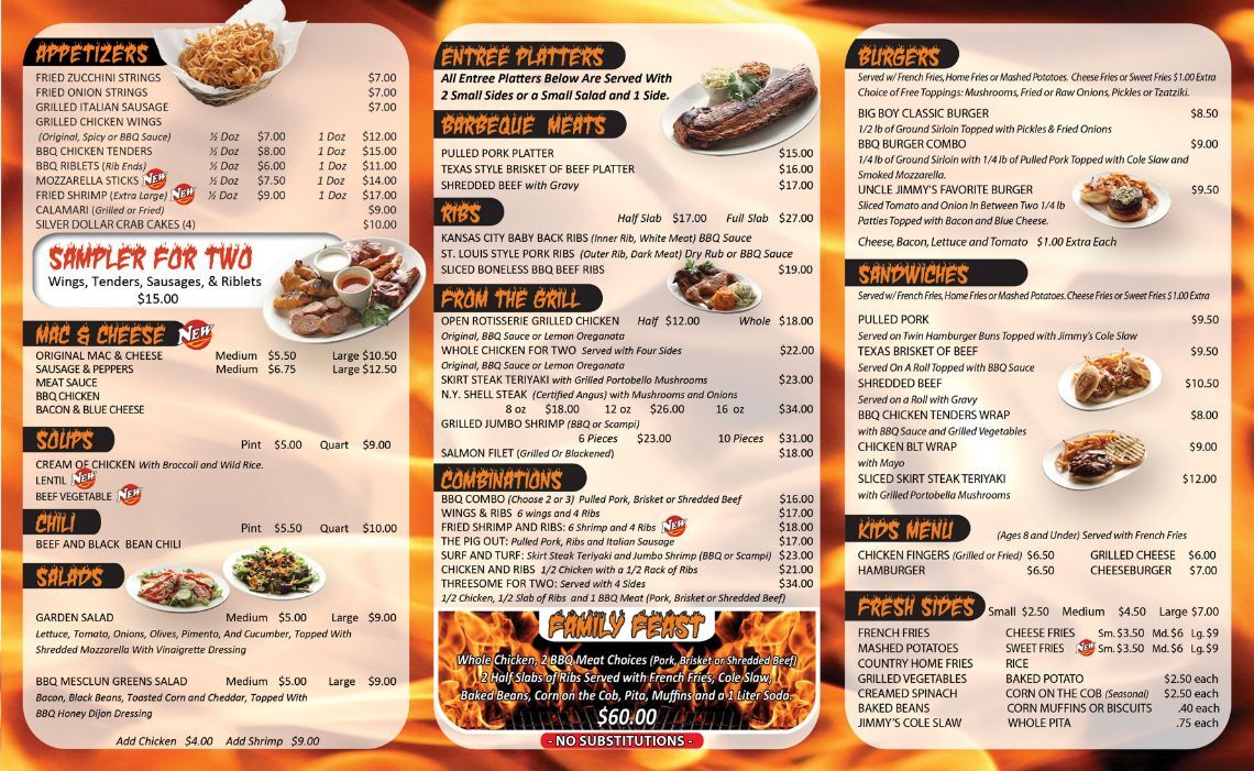 Jimmy S Restaurants Menu Jimmy S Restaurants Menu
