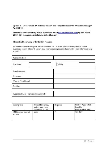 RM Integris Renewal for Barnet Schools 2013 - RM plc