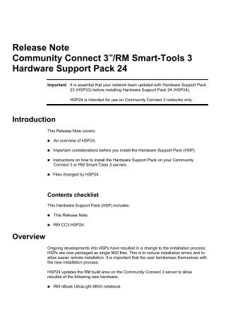 Release Note Community Connect 3TM/RM Smart-Tools 3 ...