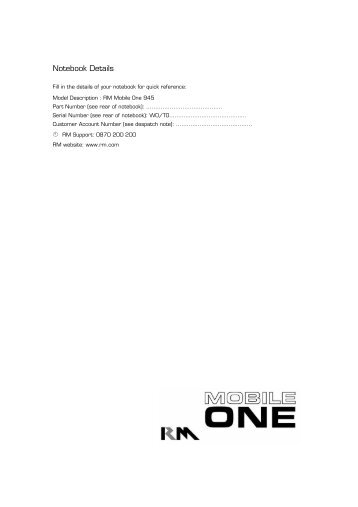 Mobile One manual - RM.com