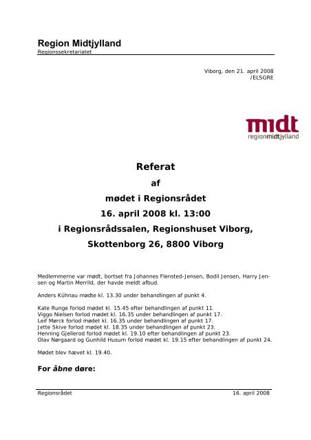 Region Midtjylland Referat