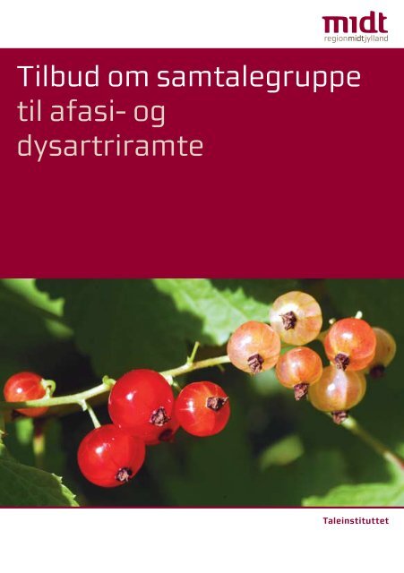 Tilbud om samtalegruppe til afasi- og dysartriramte - Region ...