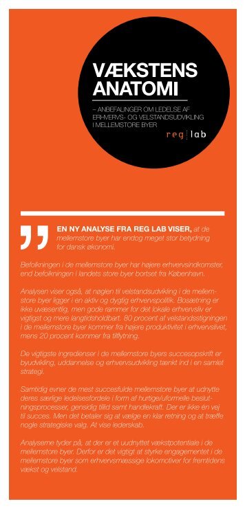 EN NY ANALYSE FRA REG LAB VISER, at de mellemstore byer har ...