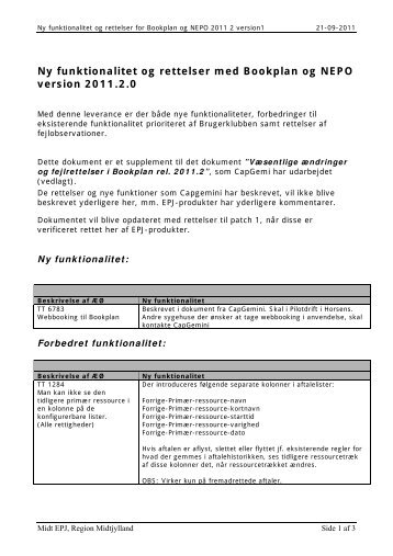 Nye funktionaliteter og rettelser i Bookplan og NEPO - Region ...