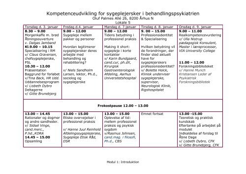 Kompetenceudvikling for sygeplejersker i behandlingspsykiatrien