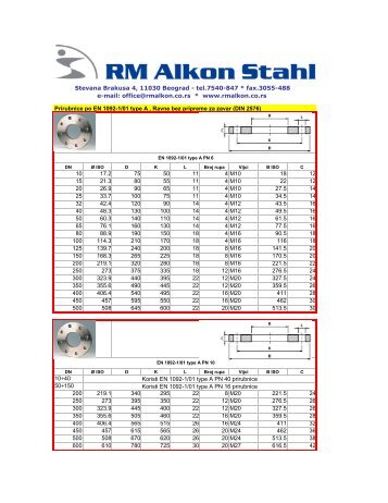 Prirubnice prema EN 1092 (PDF) - RM Alkon Stahl