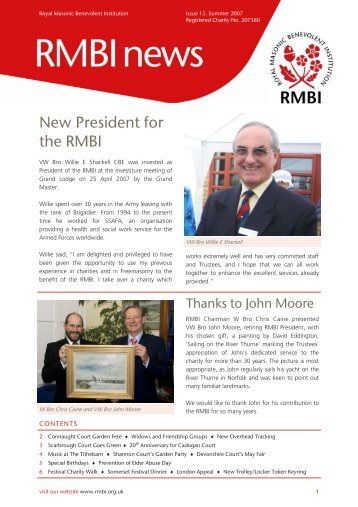 RMBI news - Issue 15. Summer 2007 - Royal Masonic Benevolent ...