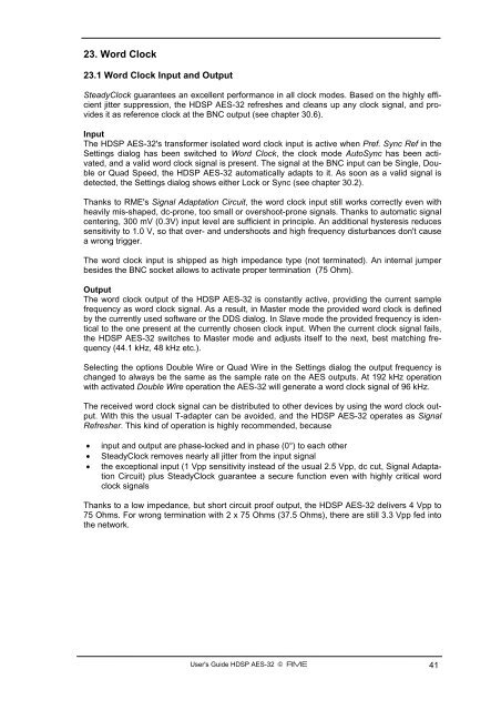 User's Guide HDSP AES-32 - RME