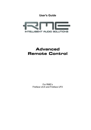 User's Guide Advanced Remote Control - RME