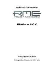 Infos zum Class Compliant Mode des UCX - RME