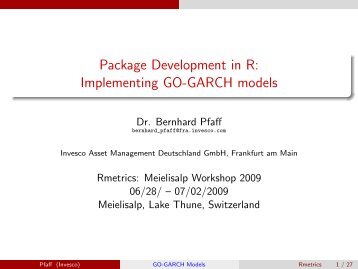 Implementing GO-GARCH models - Rmetrics
