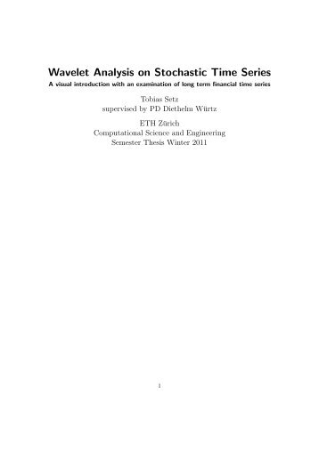 Wavelet Analysis on Stochastic Time Series - Rmetrics