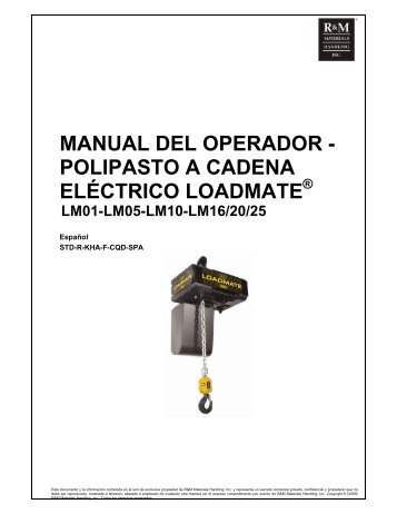 Manual del Operador - Polipasto a Cadena ElÃ©ctrico LoadMate ...