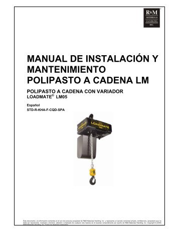 Manual de InstalaciÃ³n y Mantenimiento Polipasto a Cadena con ...