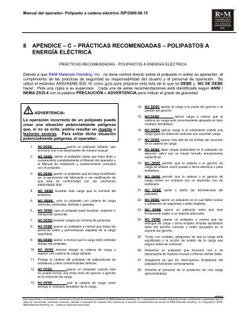 Manual del Operador - R&M Materials Handling equipment