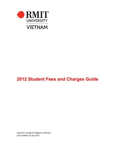 2012 Student Fees and Charges Guide - RMIT University Vietnam