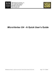 MicroVertex G4 A Quick Users Guide 2007 - R&M Materials ...