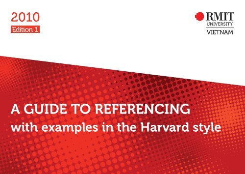 A GUIDE TO REFERENCING with examples in the Harvard style