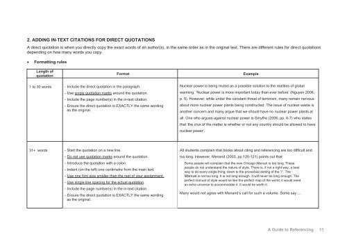 A GUIDE TO REFERENCING with examples in the Harvard style