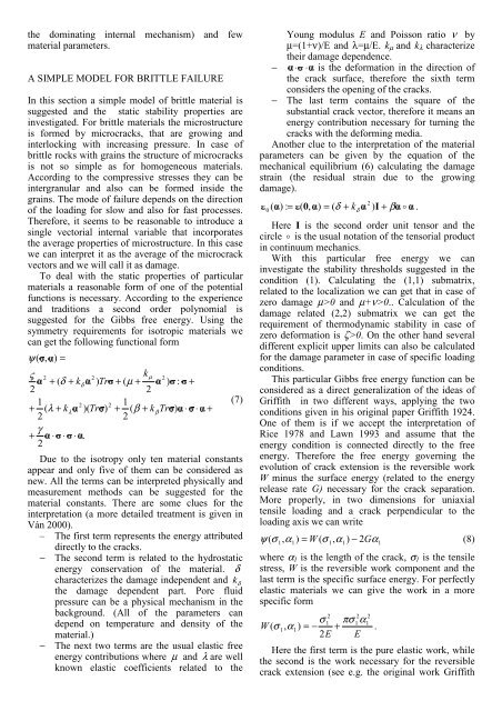 Second Law of thermodynamics and the failure of rock materials