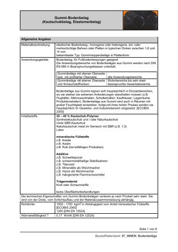 Gummi-Bodenbelag (Kautschukbelag, Elastomerbelag) - Ecobine