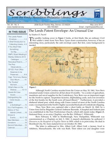 The Leeds Patent Envelope - Rocky Mountain Philatelic Library