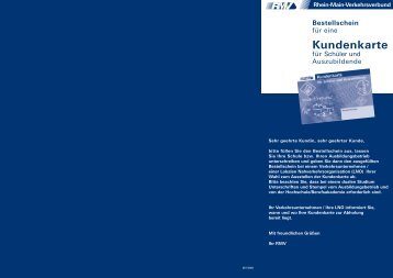 Kundenkarte Schüler/-innen und Auszubildende - Bestellschein - RMV