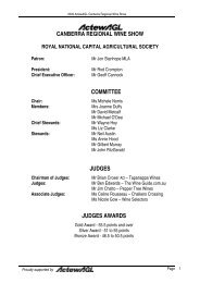 2009 Results - Royal National Capital Agricultural Society