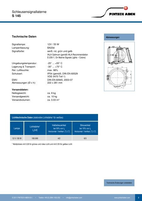 Schleusensignallaterne S 145 - Pintsch Aben