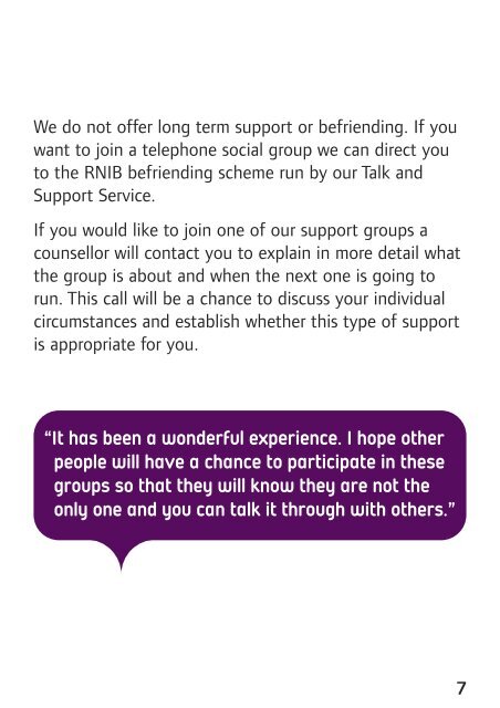Emotional Support Service leaflet (PDF, 172Kb) - RNIB