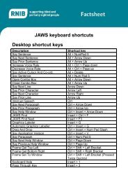 JAWS keyboard shortcuts Desktop shortcut keys - RNIB