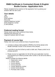 RNIB Certificate in Grade 2 Englsih braille course application form