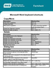 Microsoft Word keyboard shortcuts Copy/Move Delete Dialog ... - RNIB