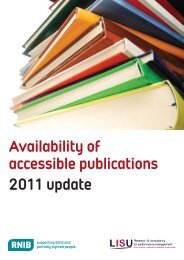 Availability of accessible publications 2011 update - RNIB