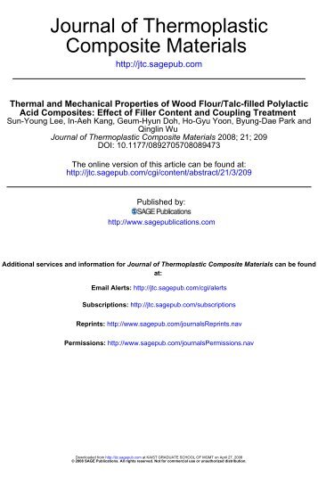 Composite Materials Journal of Thermoplastic - LSU School of ...