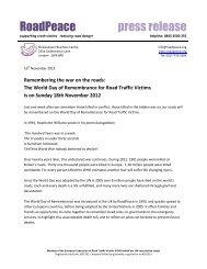 press release for World Day of Remembrance 2012 - RoadPeace
