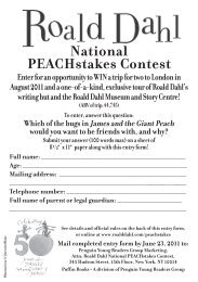 National PEACHstakes Contest - Roald Dahl