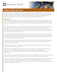 Delay in Start Up Cover - Roanoke Trade Services, Inc.