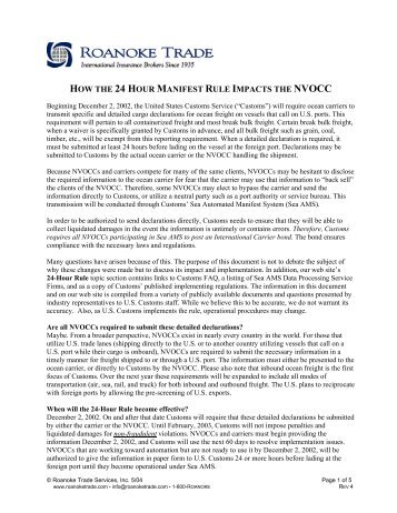 How the 24 Hour Manifest Rule impacts the NVOCC