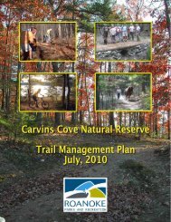 Carvins Cove Trail Plan - Roanoke