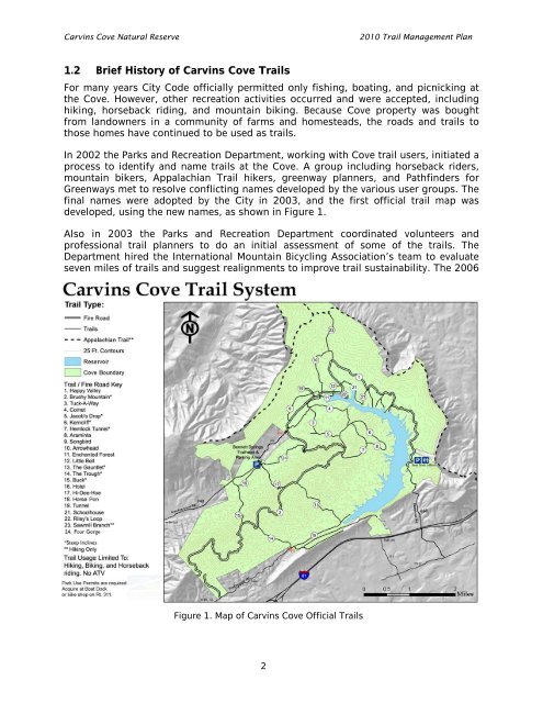 Carvins Cove Trail Plan - Roanoke