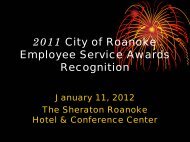2011 City of Roanoke Employee Service Awards Recognition