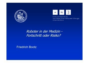 Roboter in der Medizin - Fortschritt oder Risiko? - Institut fÃ¼r Robotik ...