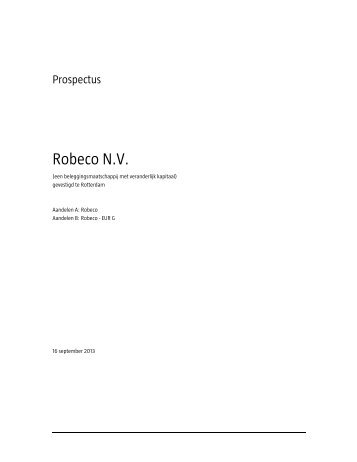 20130118 Prospectus Robeco NV final - Robeco.com