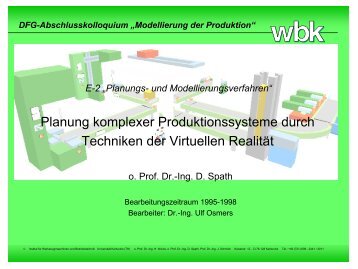 Planung komplexer Produktionssysteme durch Techniken der ...