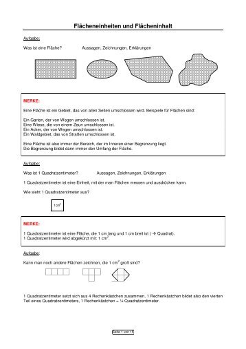 Flächeneinheiten und Flächeninhalt - Robert-mades.de