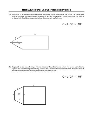 Abwicklung und OberflÃ¤che bei Prismen