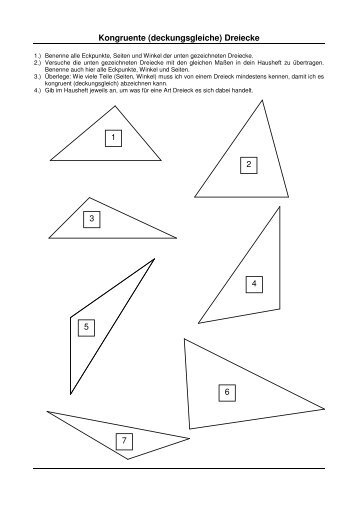 Kongruente (deckungsgleiche) Dreiecke 1 2 3 4 5 6 7