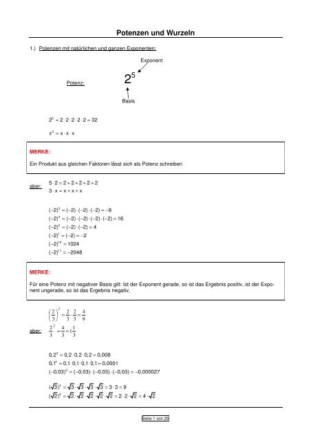 Potenzen und Wurzeln 5
