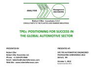 POSITIONING FOR SUCCESS IN THE GLOBAL AUTOMOTIVE